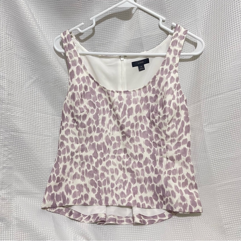 J. Crew Mauve and Cream Sleeveless Blouse